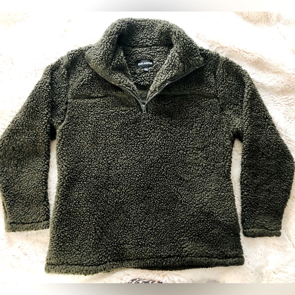 Teddy zip up pullover sweatshirt